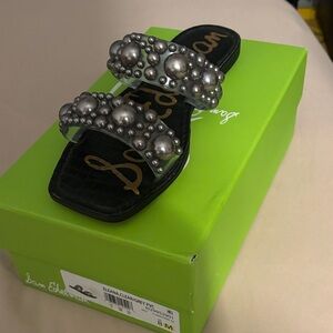 Sam Edelman Elena Clear Grey PVC Sandal .